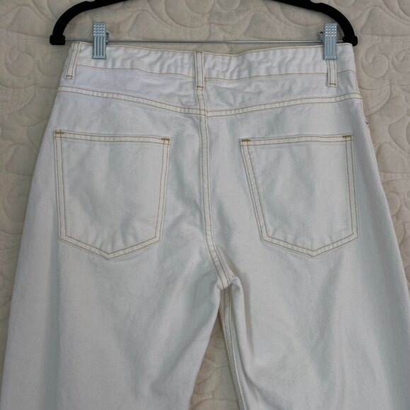 MNG Denim White Mom Jeans Button Fly Relaxed Fit Size 8 - Picture 4 of 13